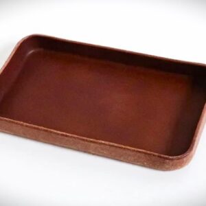 Vide-poche moulé 18 x 13 cm en cuir fait main Black Hocks Création – option gravure personnalisée