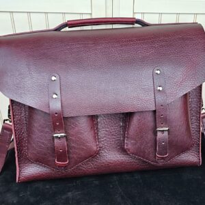 Sac-de-travail-Josee-15 x 12 x 3.5-pouces. fait-en-cuir-et-entierement-fabrique -a-la-main- black-hocks -creation